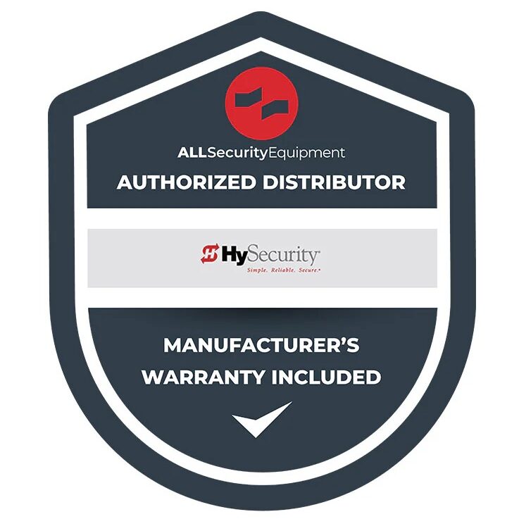 Authorized distributor badge for HySecurity equipment.